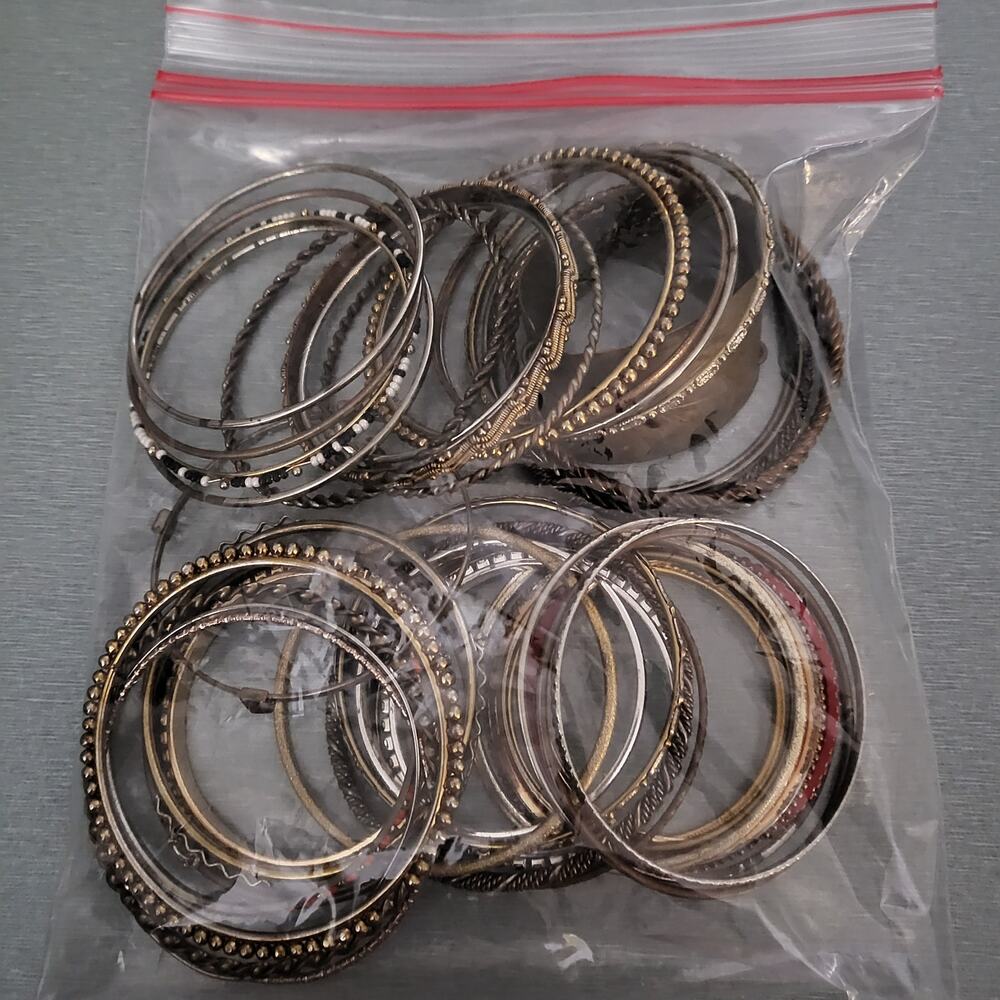MIXED LOT Bangles Jewelry Bag - Various Sizes Mystery Bag Mixed Metals